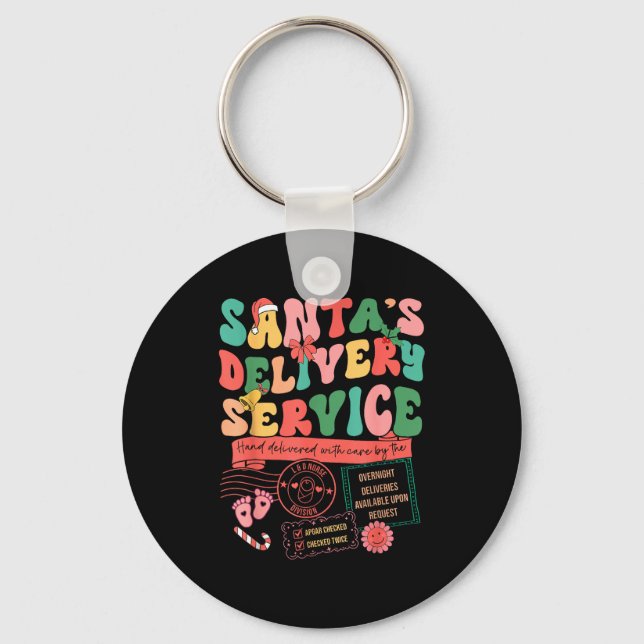 Christmas Santa's Delivery Service L&amp;d Labor D Key Ring (Front)