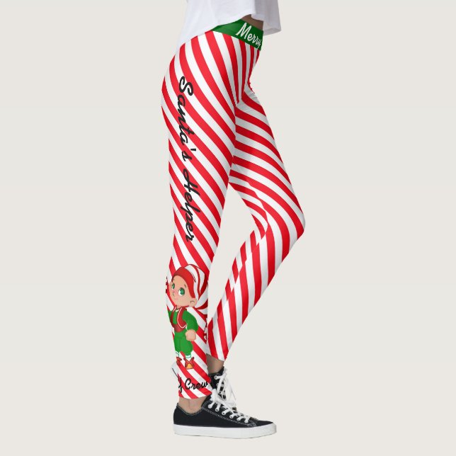 Christmas Santa's Elf Crew Candy Stripped Leggings (Right)