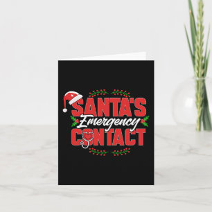 Christmas Santa's Emergency Contact. Nurse Card