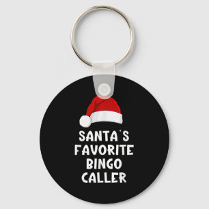 Christmas Santa's Favorite Bingo Caller Funny Xmas Key Ring