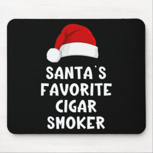 Christmas Santa's Favorite Cigar Smoker Funny Xmas Mouse Mat