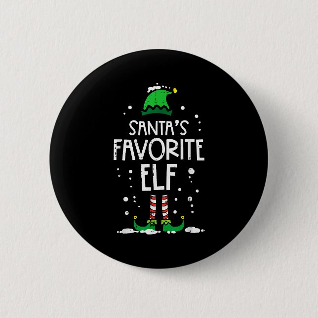 Christmas Santas Favorite Elf Xmas Matching Kids M 6 Cm Round Badge (Front)