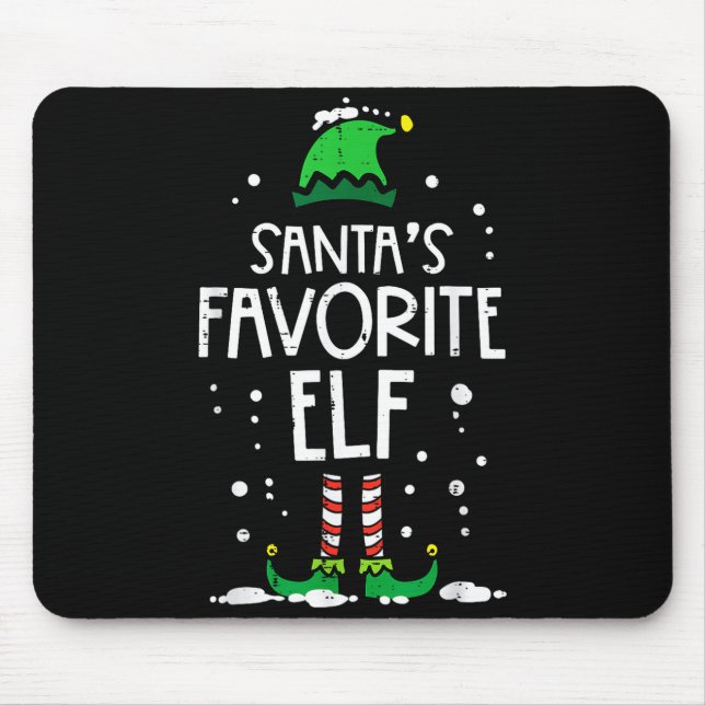 Christmas Santas Favorite Elf Xmas Matching Kids M Mouse Mat (Front)