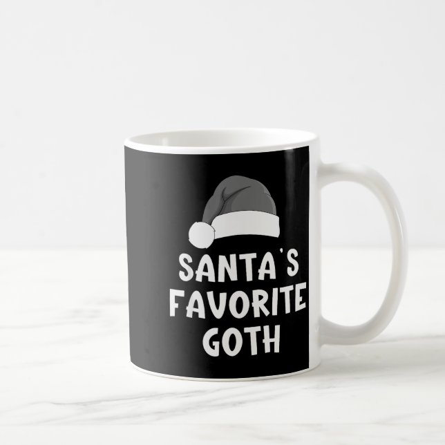 Christmas Santa's Favorite Goth Funny Xmas Pajama  Coffee Mug (Right)