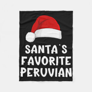 Christmas Santa's Favorite Peruvian Funny Xmas Paj Fleece Blanket