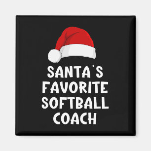 Christmas Santa's Favorite Softll Coach Funny Xmas Magnet