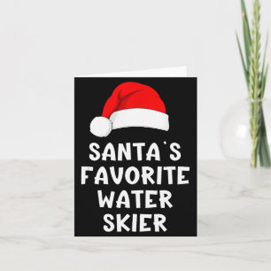 Christmas Santa's Favorite Water Skier Skiing Ski  Card