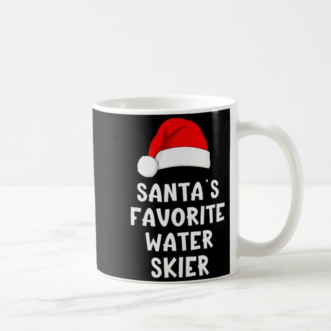 Christmas Santa's Favorite Water Skier Skiing Ski  Coffee Mug (Right)