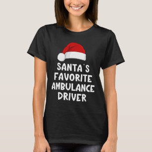 Christmas Santa's Favourite Ambulance Driver Funny T-Shirt