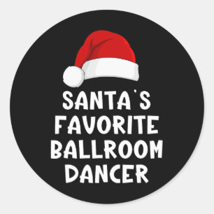 Christmas Santa's Favourite Ballroom Dancer Pajama Classic Round Sticker