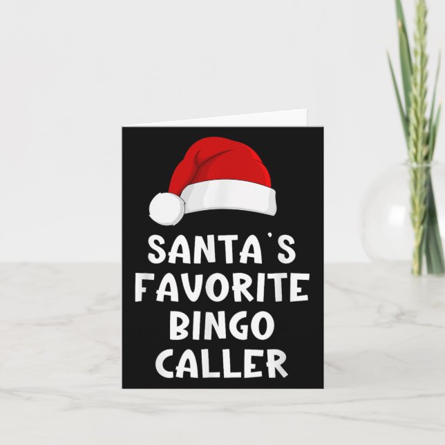 Christmas Santa's Favourite Bingo Caller Funny Xma Card (Front)