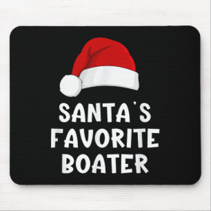 Christmas Santas Favourite Boater Funny Pajama Boa Mouse Mat