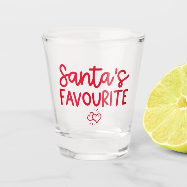 Christmas Santa's Favourite Festive Romantic Love Shot Glass (Front)