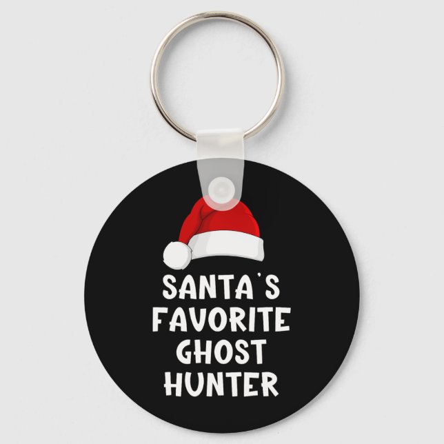 Christmas Santa's Favourite Ghost Hunter Funny Xma Key Ring (Front)