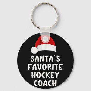 Christmas Santas Favourite Hockey Coach Funny Xmas Key Ring