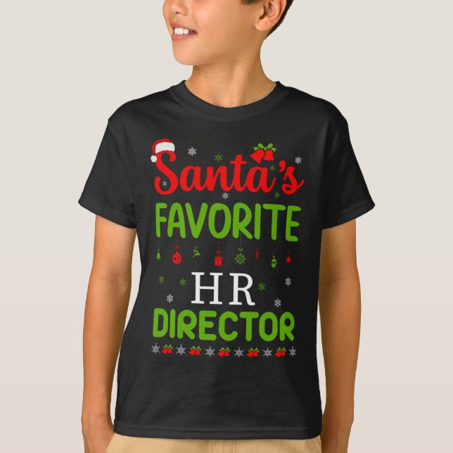 Christmas Santa's Favourite Hr Director Cute Merry T-Shirt (Front)