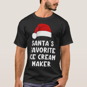 Christmas Santa's Favourite Ice Cream Maker Funny T-Shirt