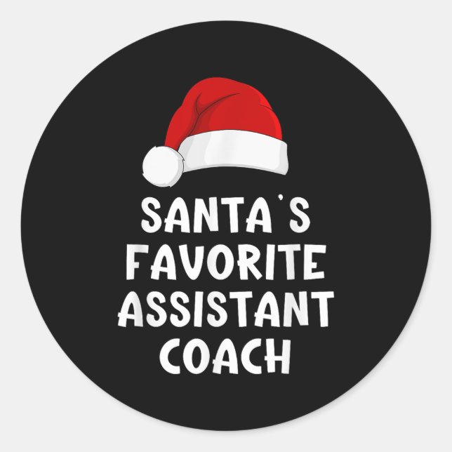 Christmas Santa's Favourite Istant Coach Funny Xma Classic Round Sticker (Front)