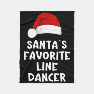 Christmas Santa's Favourite Line Dancer Funny Danc Fleece Blanket