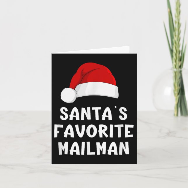Christmas Santa's Favourite Mailman Funny Xmas Paj Card (Front)