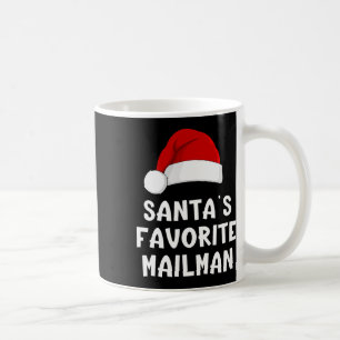 Christmas Santa's Favourite Mailman Funny Xmas Paj Coffee Mug