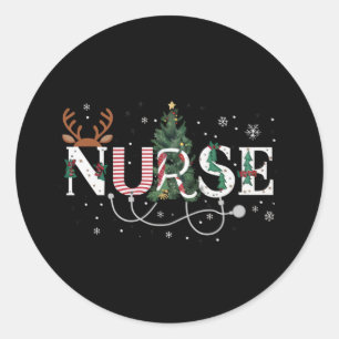 Christmas Santa's Favourite Nurse Xmas Gifts Holid Classic Round Sticker