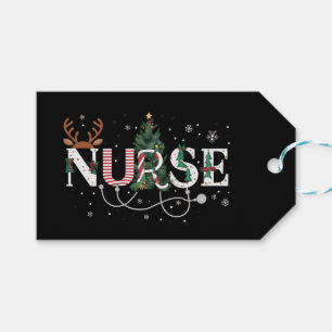 Christmas Santa's Favourite Nurse Xmas Gifts Holid Gift Tags
