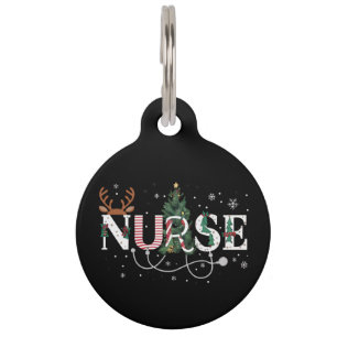Christmas Santa's Favourite Nurse Xmas Gifts Holid Pet Tag