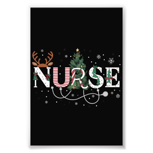 Christmas Santa's Favourite Nurse Xmas Gifts Holid Photo Print (Front)