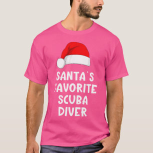 Christmas Santa'S Favourite Scuba Diver Funny Divi T-Shirt