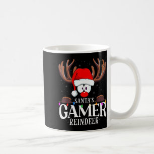 Christmas Santa's Gamer Reindeer Matching X-mas Coffee Mug