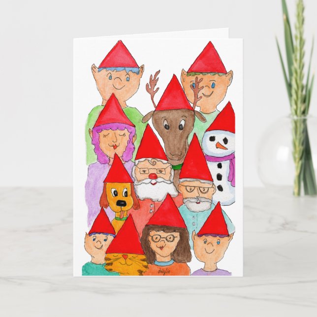 Christmas - Santa's Helpers Folded Holiday Card (Front)