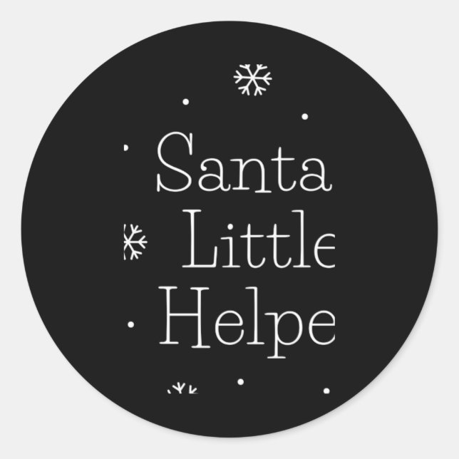 Christmas Santas Little Helper T Shirt  Classic Round Sticker (Front)