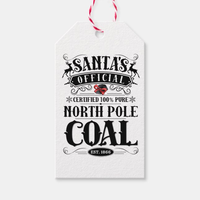Christmas - Santa's North Pole Coal Tag (Front)