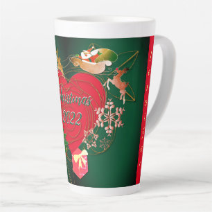 Christmas Santa's Reindeer Latte Mug