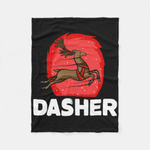 Christmas Santa's Reindeer Lazy Costume Dasher Fleece Blanket