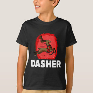 Christmas Santa's Reindeer Lazy Costume Dasher T-Shirt