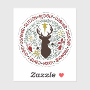 Christmas Santa's Reindeer Names Rudolf