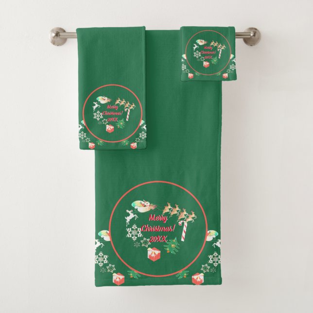 Christmas Santa's Reindeer Towel (Insitu)