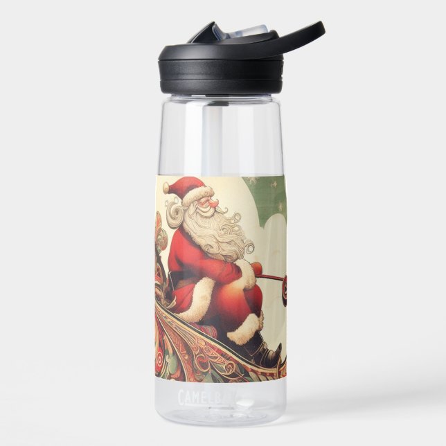 Christmas Santa's sleigh Water Bottle (Left)