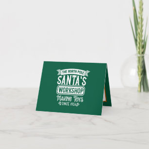Christmas Santa's workshop North pole customisable Holiday Card