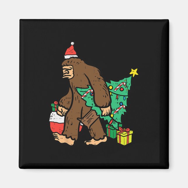 Christmas Sasquatch Bigfoot Xmas Kids Men Women Yo Magnet (Front)