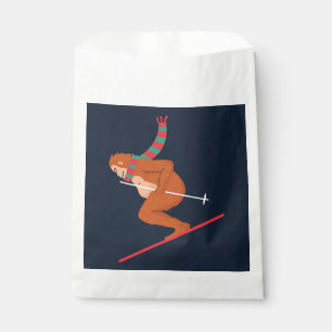 christmas sasquatch bigfoot yeti ski favour bags