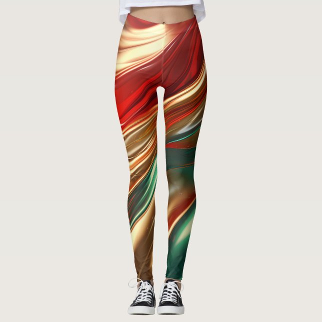 Christmas Satin Leggings - Pretty (Front)