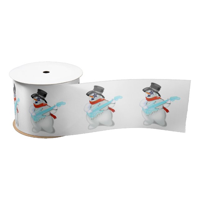 Christmas Satin Ribbon Gift Snowman Rock (Spool)