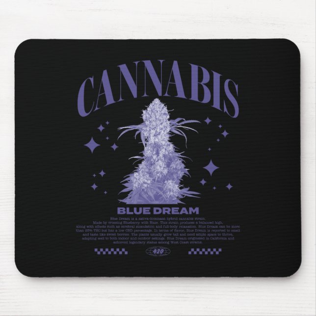 Christmas Sativa Hybrid Strain Blue Dream  Mouse Mat (Front)