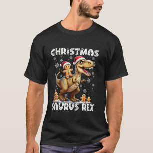 Christmas Saurus Rex Gingerbread Man Cookie Dinosa T-Shirt