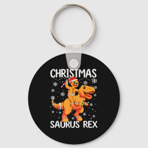 Christmas Saurus Rex Gingerbread Man Cookie Trex B Key Ring