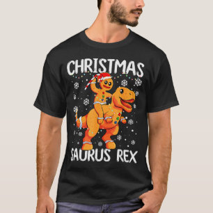 Christmas Saurus Rex Gingerbread Man Cookie Trex B T-Shirt