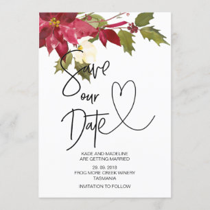 Christmas Save Our Date Winter Wedding Invitation